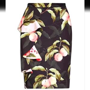 Ted Baker Blayyke Peaches Ruffle Pencil Skirt